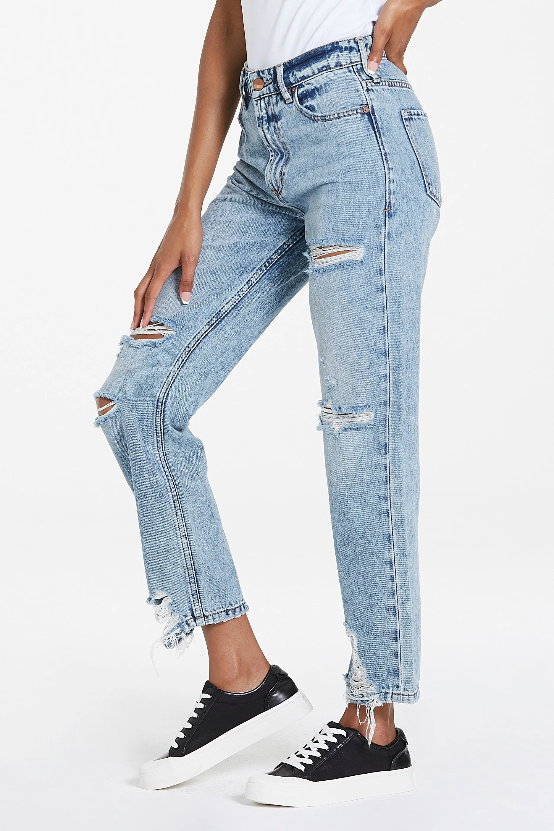 JODI SUPER HIGH RISE CROPPED STRAIGHT JEANS LAKE CITY