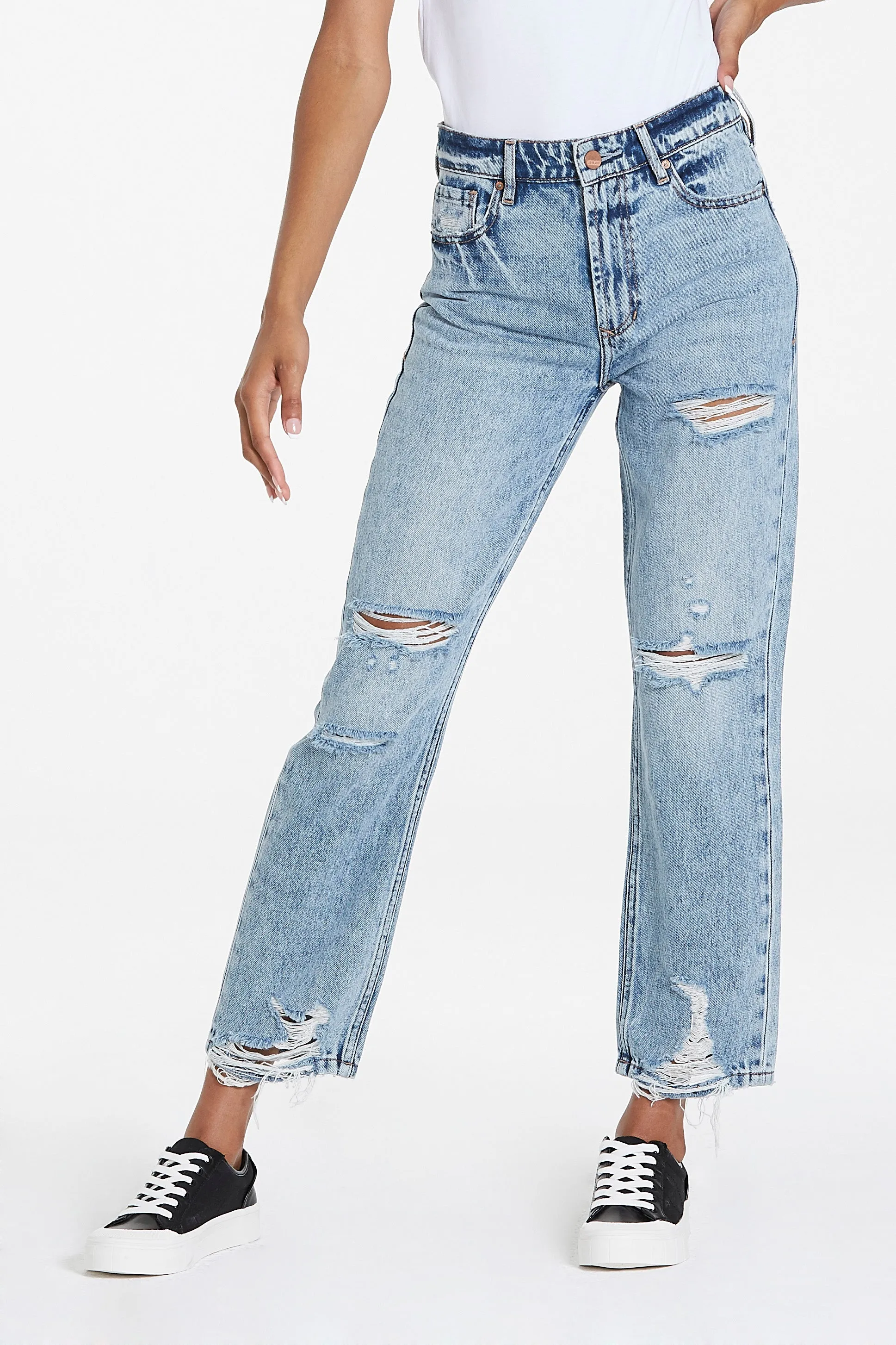 JODI SUPER HIGH RISE CROPPED STRAIGHT JEANS LAKE CITY