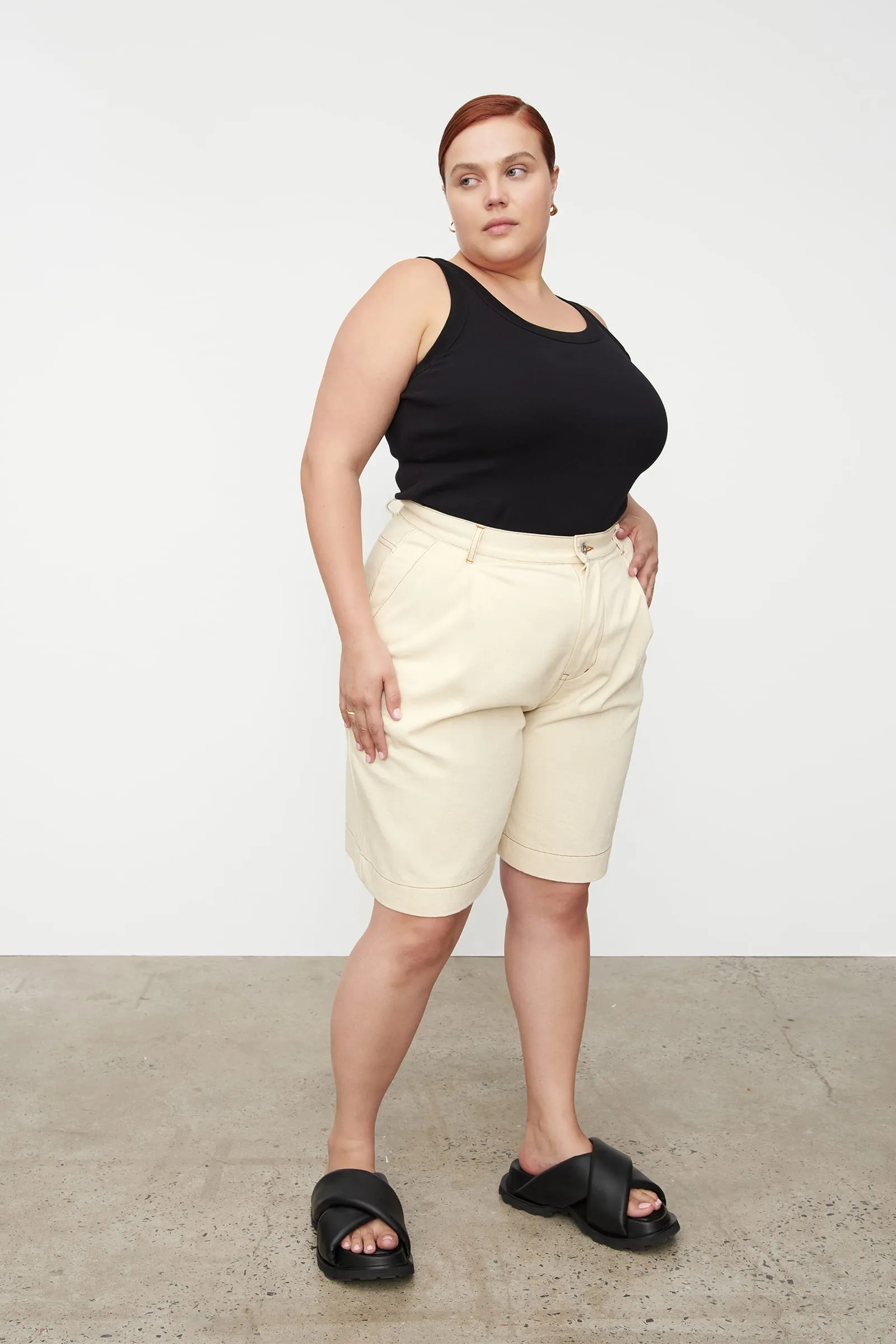 Journey Shorts - Greige Denim
