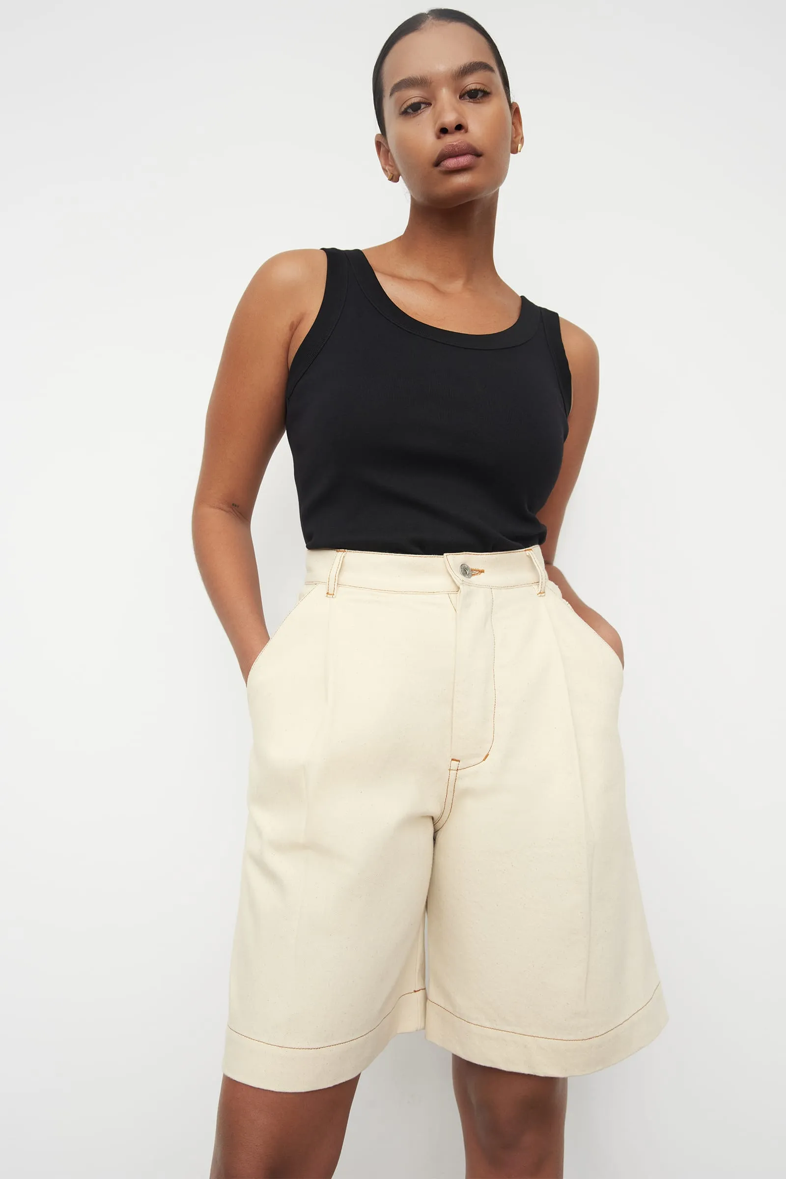 Journey Shorts - Greige Denim