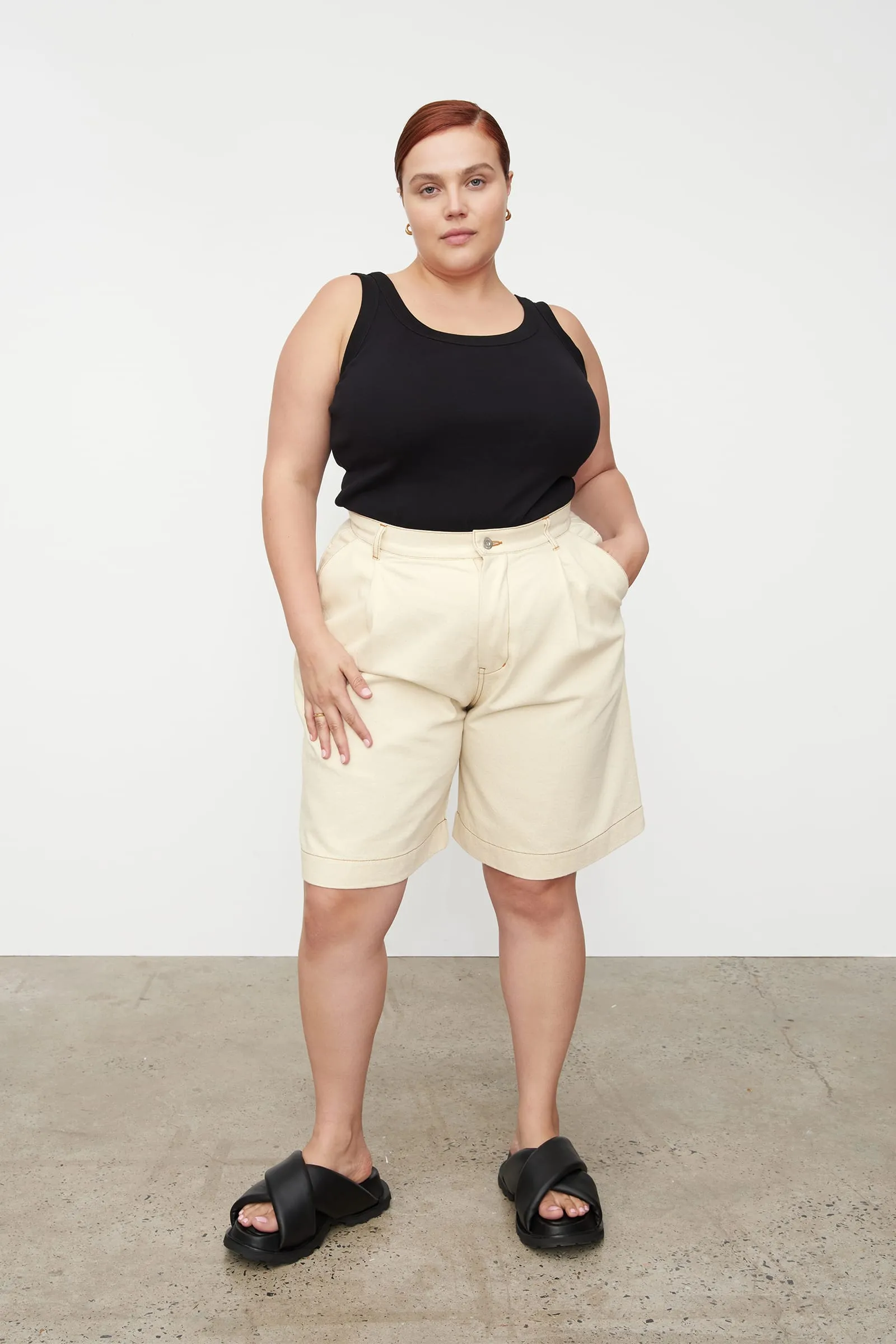Journey Shorts - Greige Denim