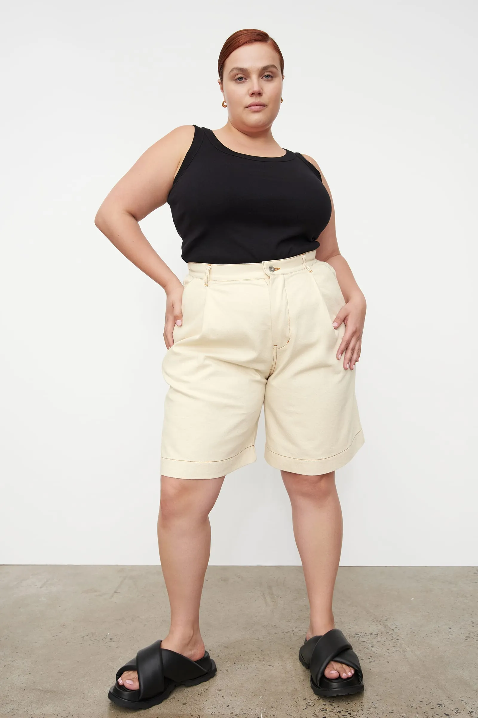 Journey Shorts - Greige Denim