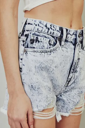 Kancan Acid Wash Denim Shorts
