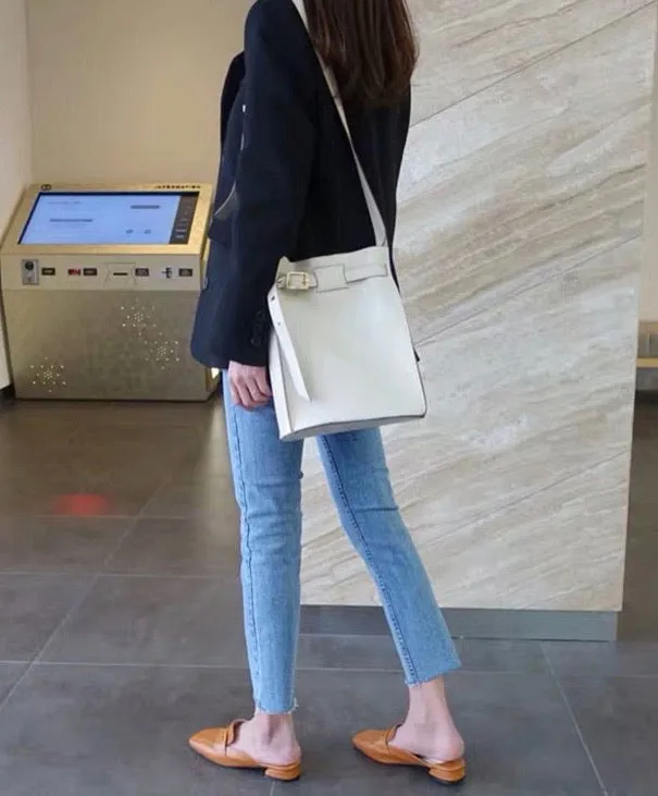 [Korean Style] Hatti High Rise Cropped Straight Slim Jeans