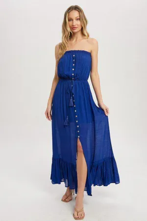 Maxi Dress - Woven Dress Featuring A Tube Neckline