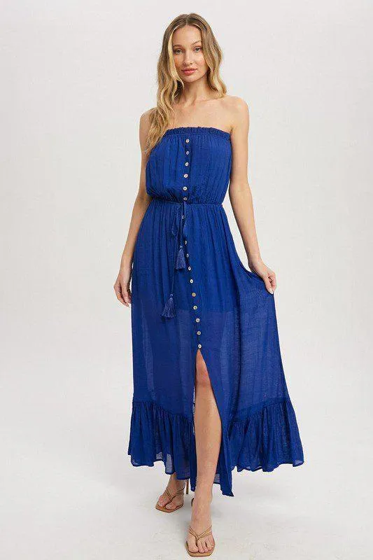 Maxi Dress - Woven Dress Featuring A Tube Neckline