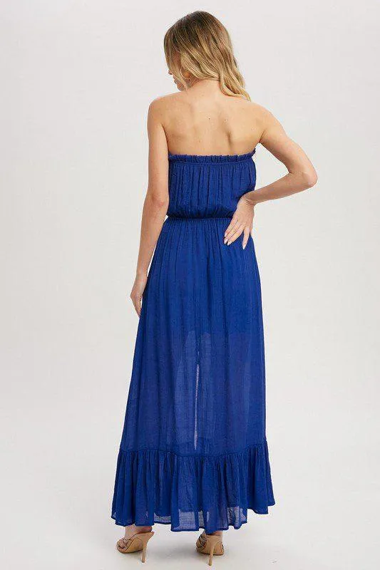 Maxi Dress - Woven Dress Featuring A Tube Neckline