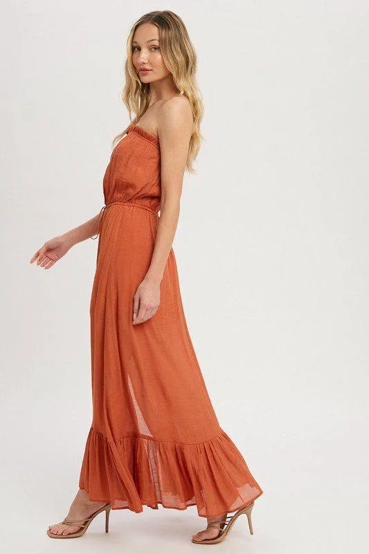 Maxi Dress - Woven Dress Featuring A Tube Neckline