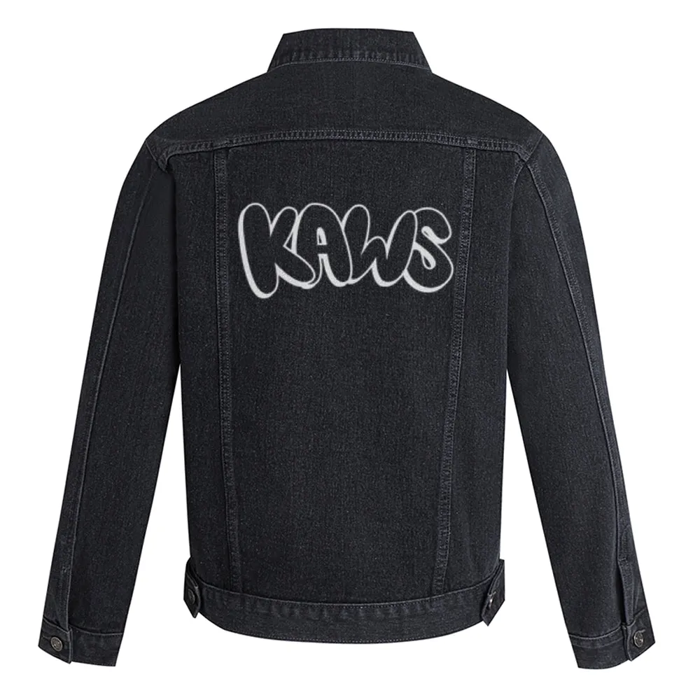 Mens KAWS Graphic Button Up Denim Jacket
