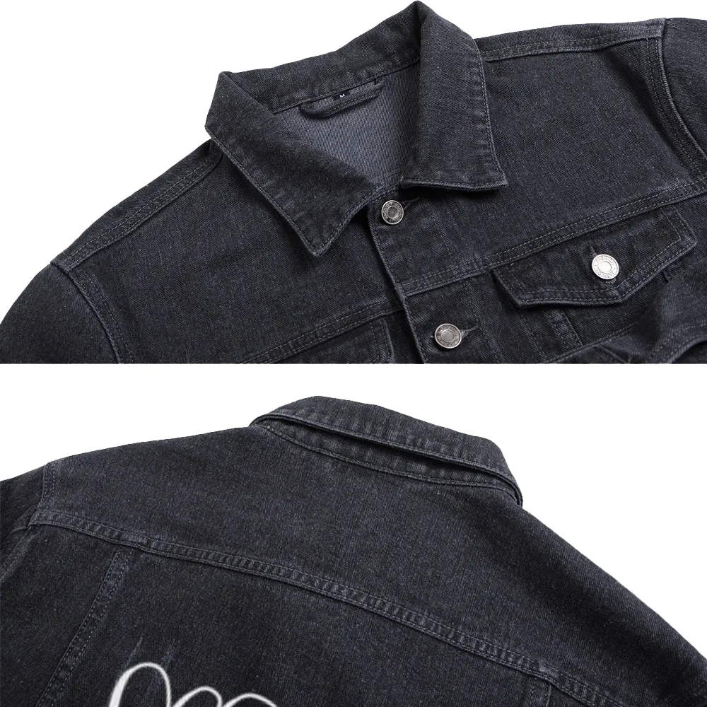 Mens KAWS Graphic Button Up Denim Jacket