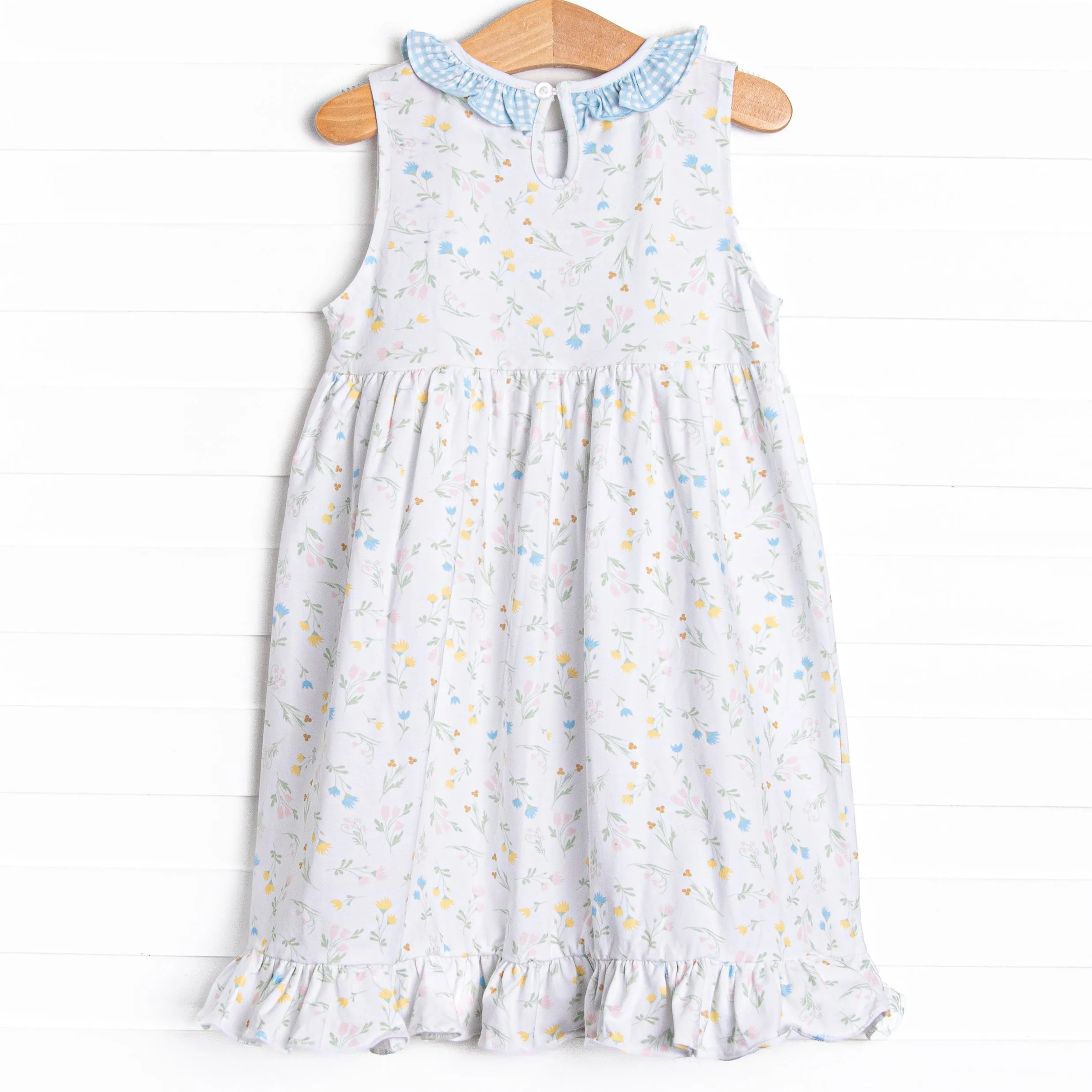 Penelope Petals Sleeveless Dress, Blue