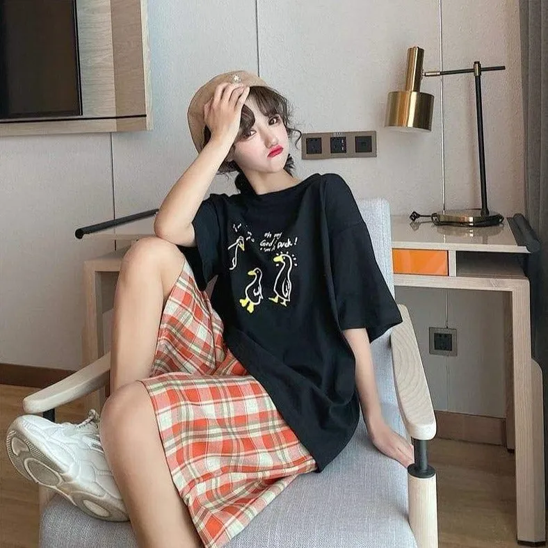 Plaid Shorts With Wide Legs And Elastic Waist