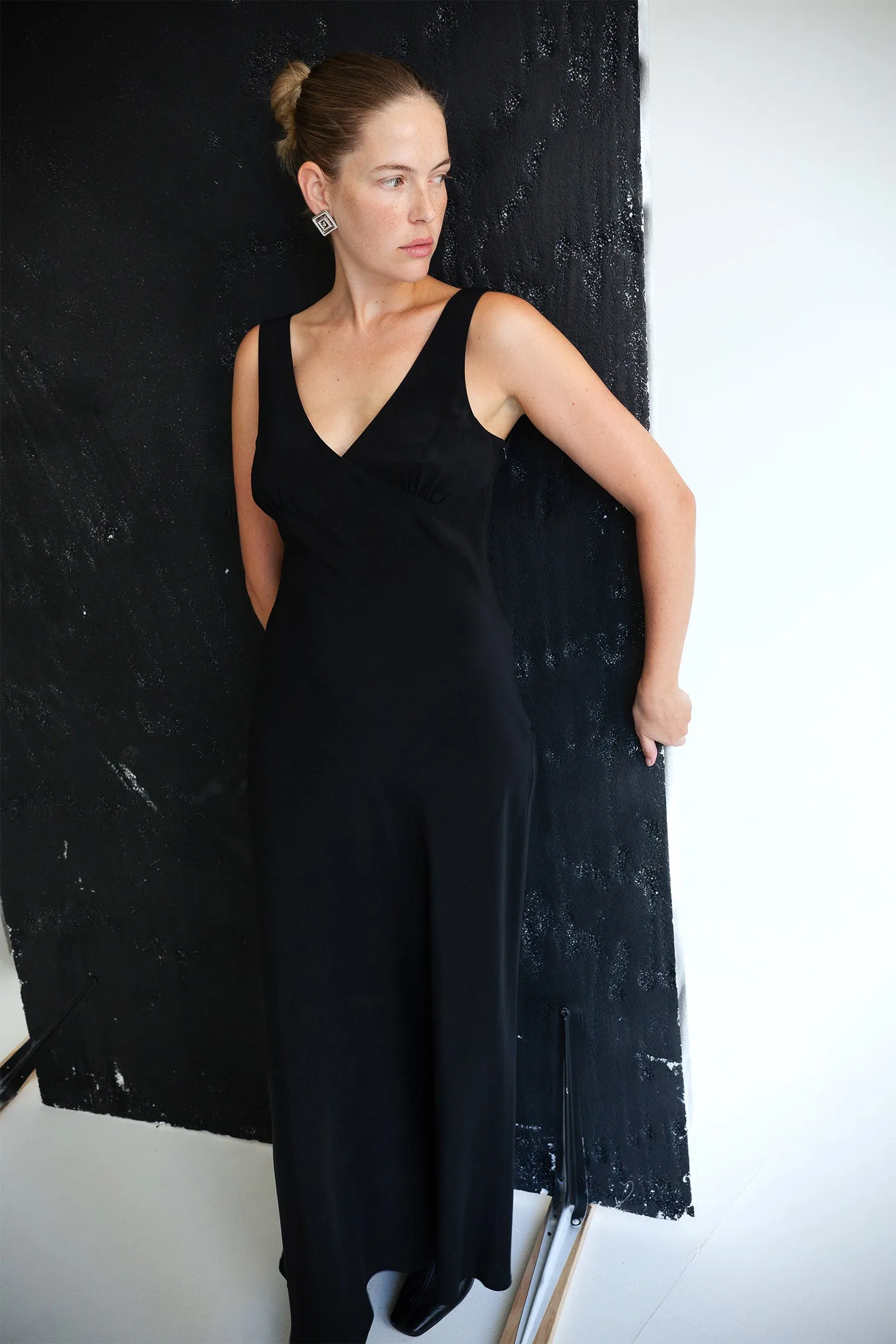 Plunge Bias Dress - Nera