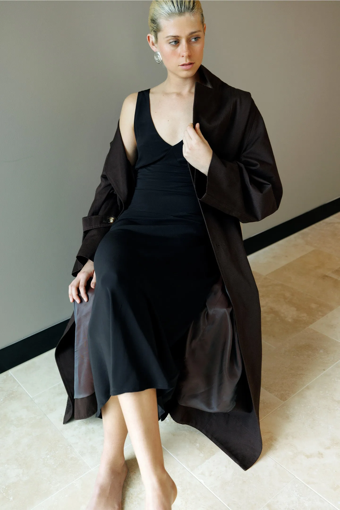 Plunge Bias Dress - Nera