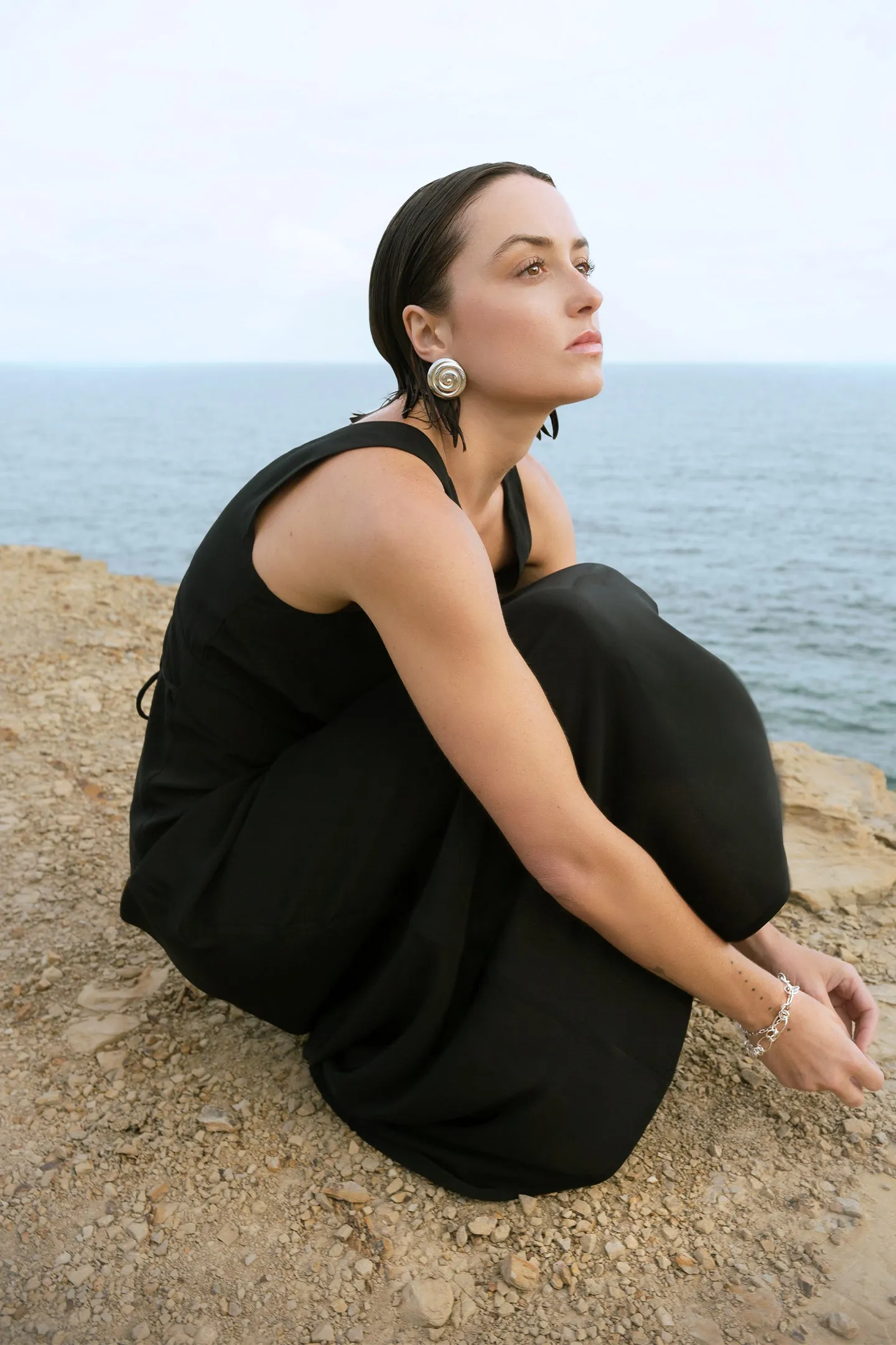 Plunge Bias Dress - Nera