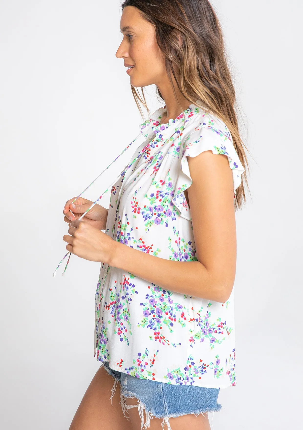 Rosehip Flutter Sleeve Top