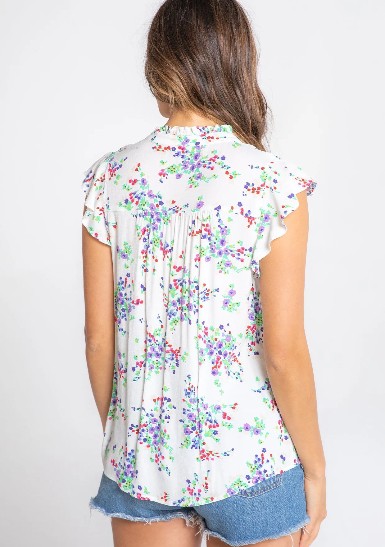 Rosehip Flutter Sleeve Top