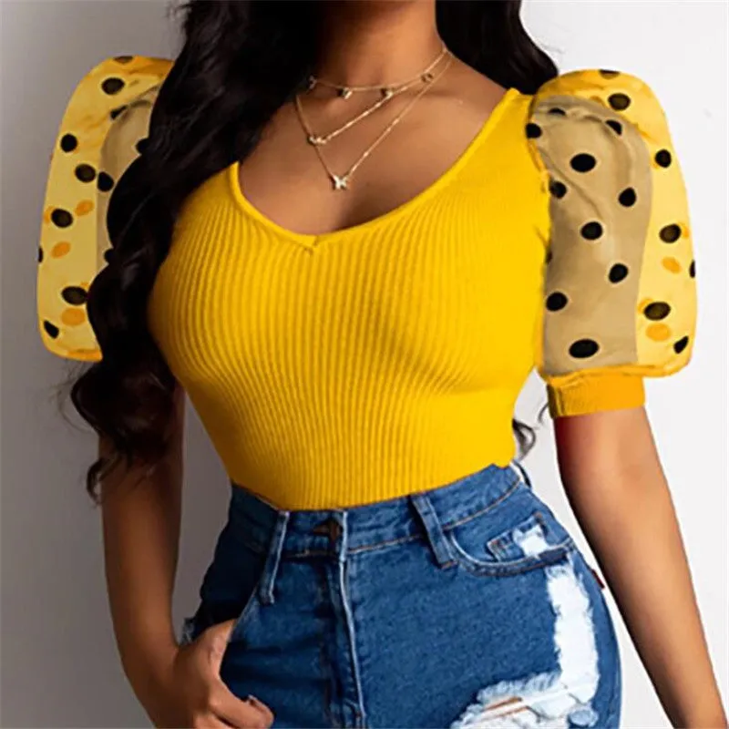 Sheer Sleeve Blouse