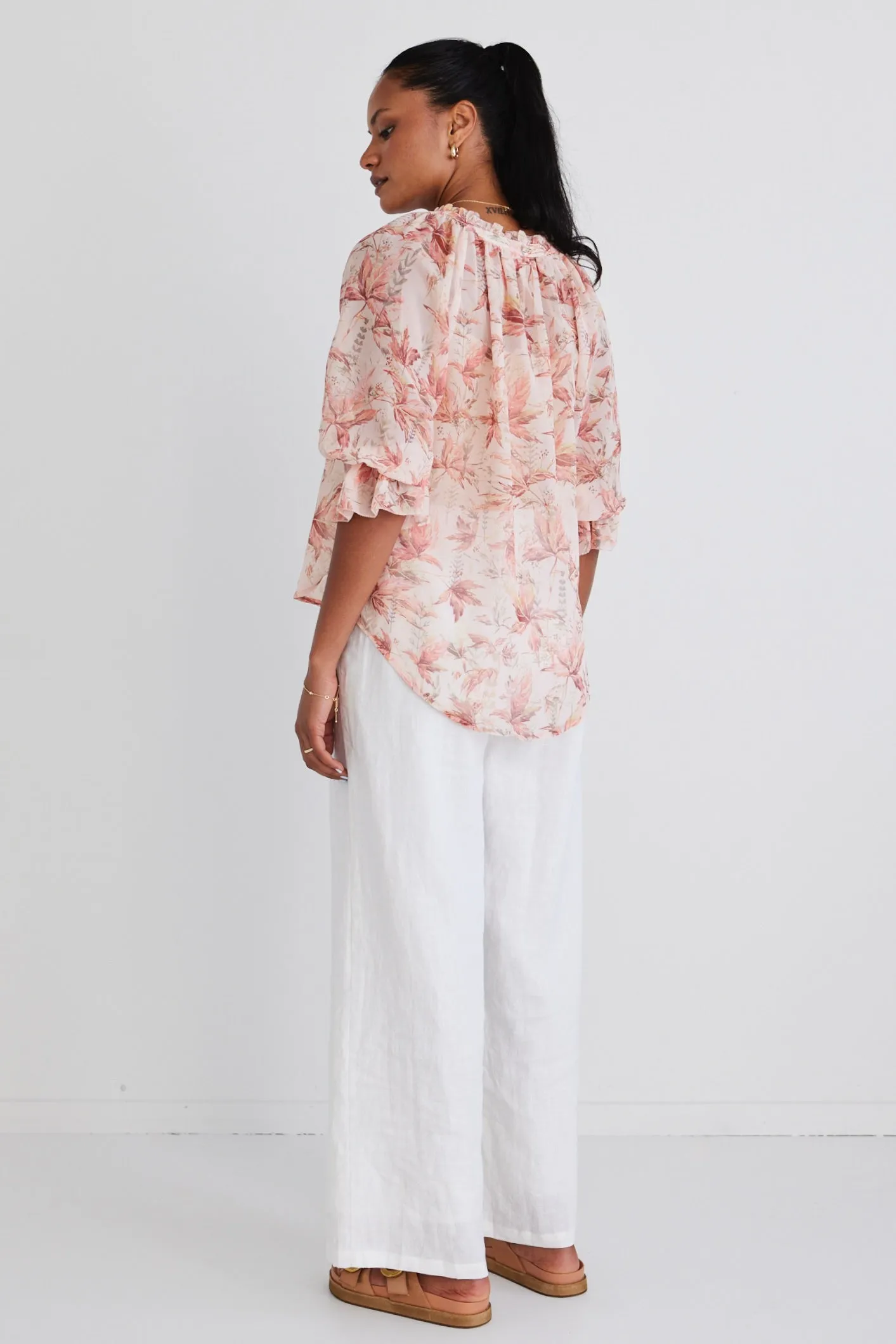 Surety Paradise Floral Button Through SS Blouse