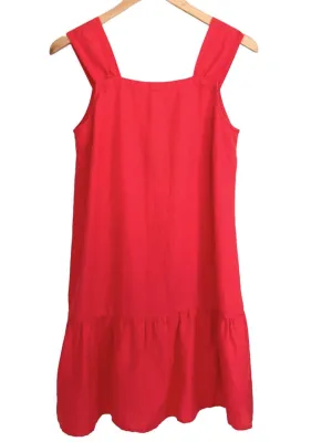 Warm Spring Geranium Linen Sundress