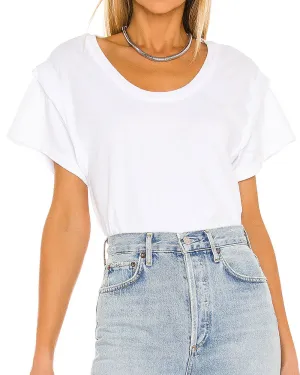 White Imani Scoop Neck T-Shirt