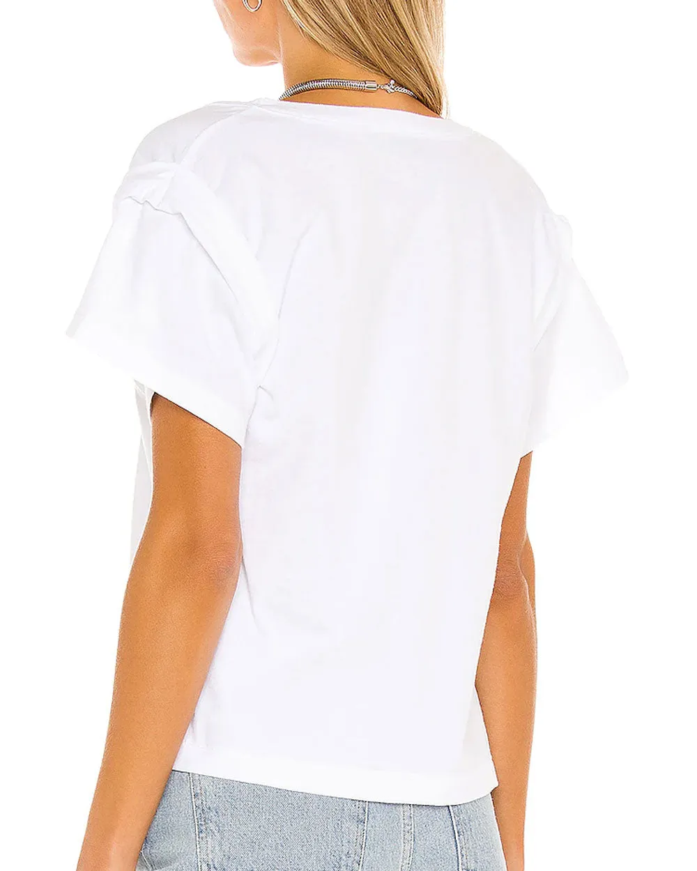 White Imani Scoop Neck T-Shirt