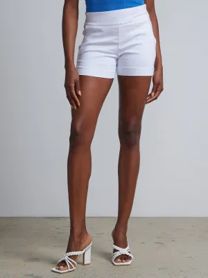 Whitney High-Waisted Pull-On 4-Inch Shorts - White