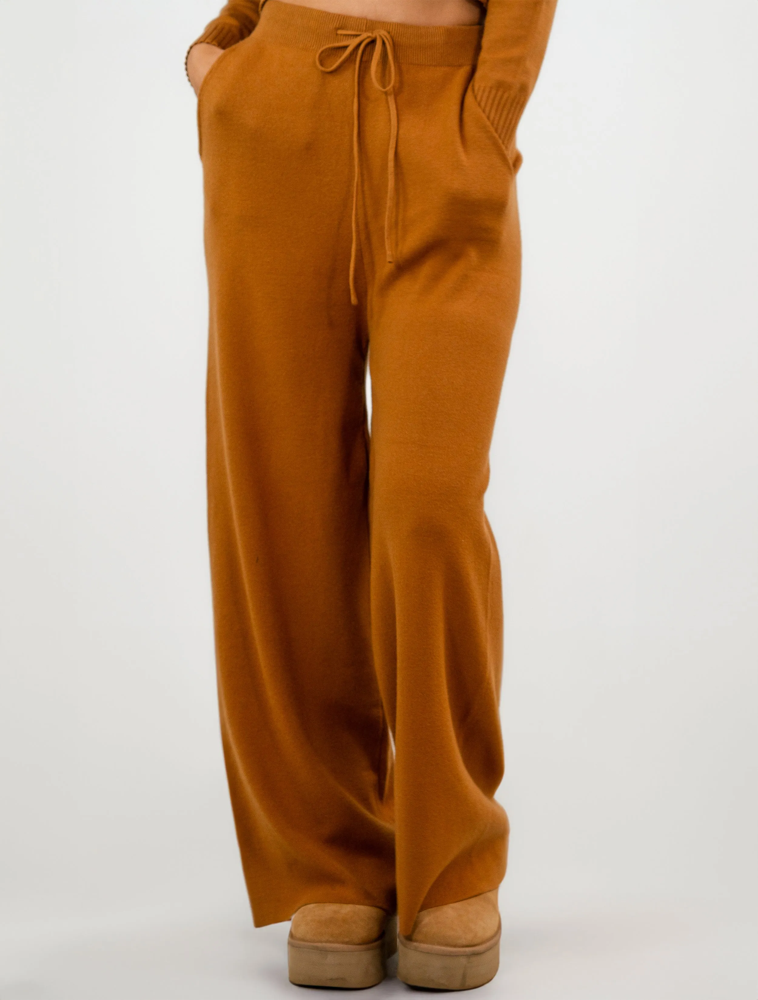 WOMENS HIGH WAIST KNIT TROUSERS