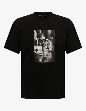 Y-3 Black Alleyway Graphic Print T-Shirt