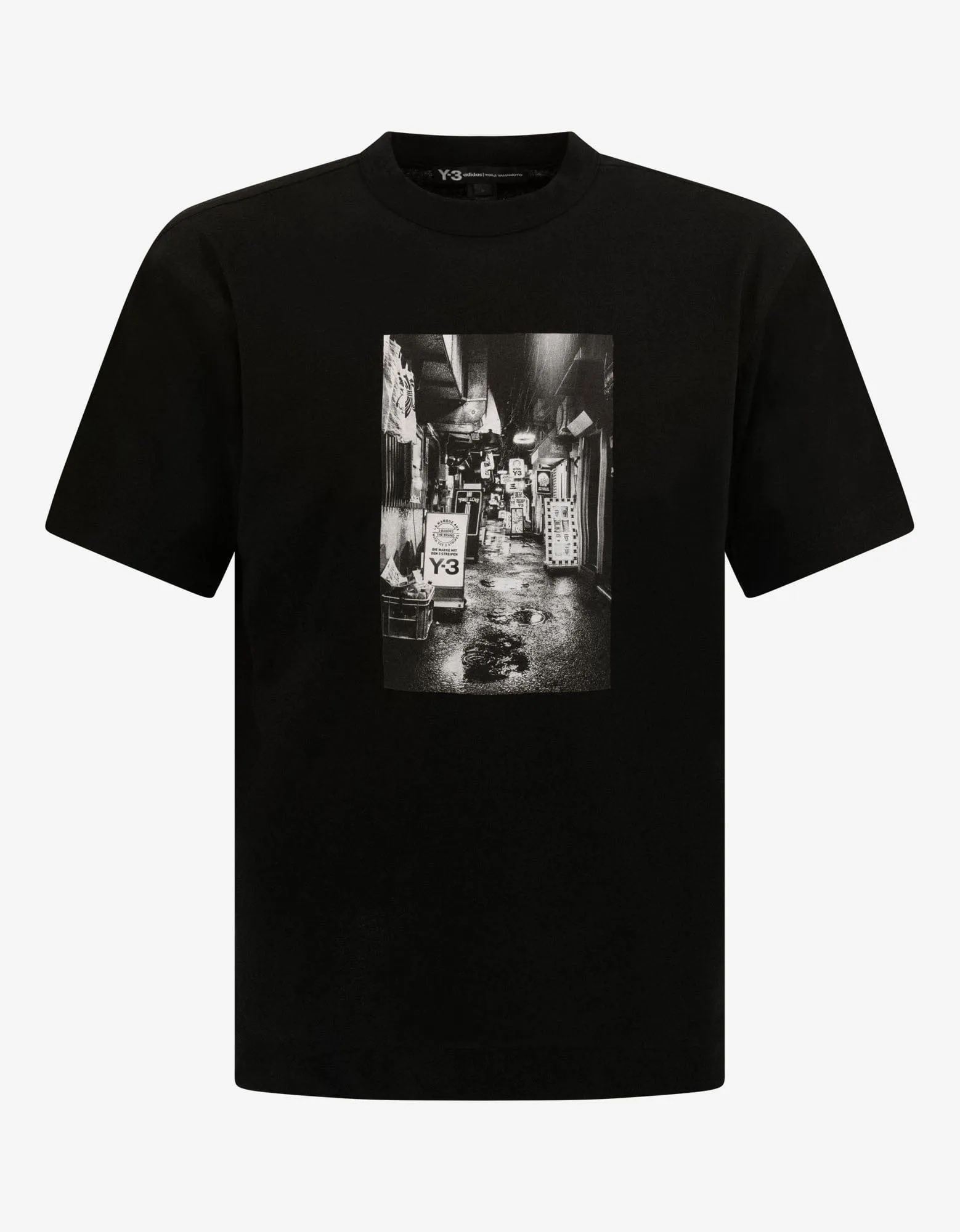 Y-3 Black Alleyway Graphic Print T-Shirt