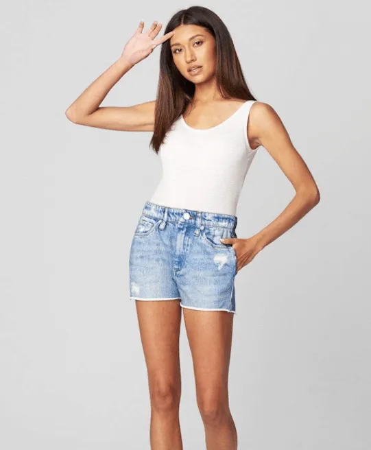 Yes Please High Rise Cut Off Denim Short