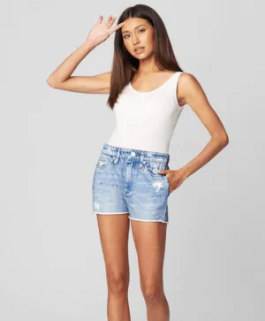 Yes Please High Rise Cut Off Denim Short